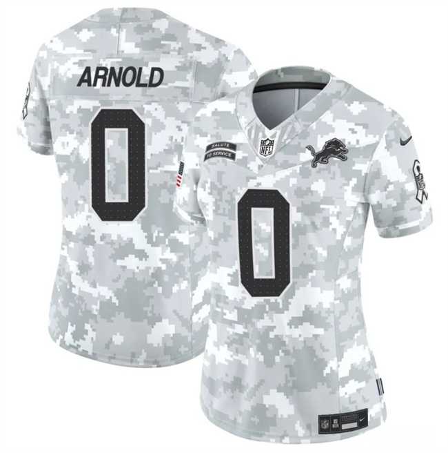 Womens Detroit Lions #0 Terrion Arnold 2024 F.U.S.E Arctic Camo Salute To Service Limited Stitched Jersey Dzhi